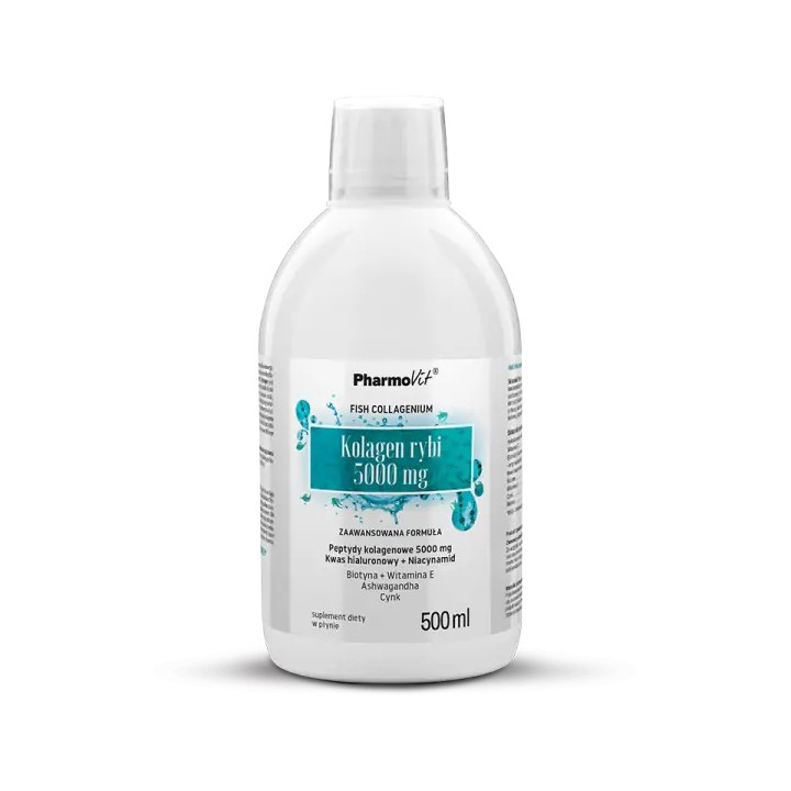 Kolagen Rybi w Płynie Bezglutenowy 5000 mg z Witaminami 500 ml - Pharm