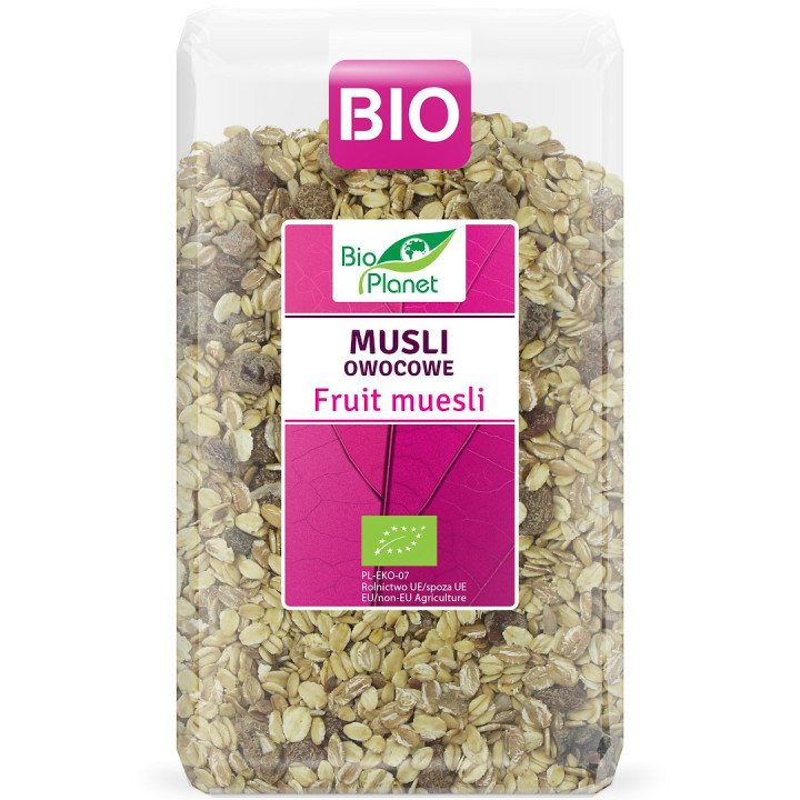 Musli Owocowe BIO z Owsem i Suszonymi Owocami 600 g - BIO Planet - Eko