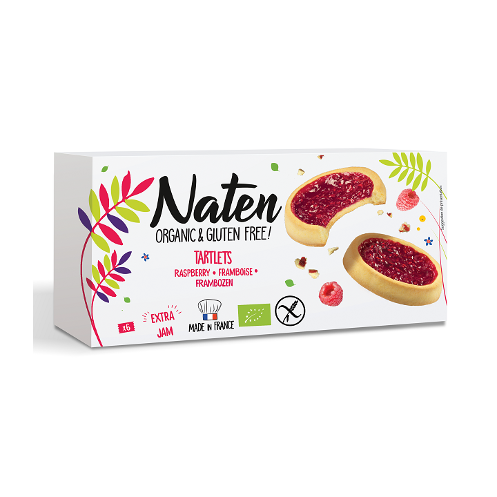 Ciastka Tartaletki z Dżemem Malinowym Bezglutenowe BIO 130 g - Naten -