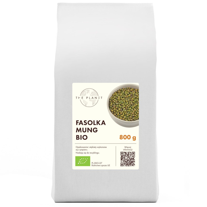 Fasolka Mung BIO 800 g Ekologiczna Wegańska - The Planet - Ekochatka