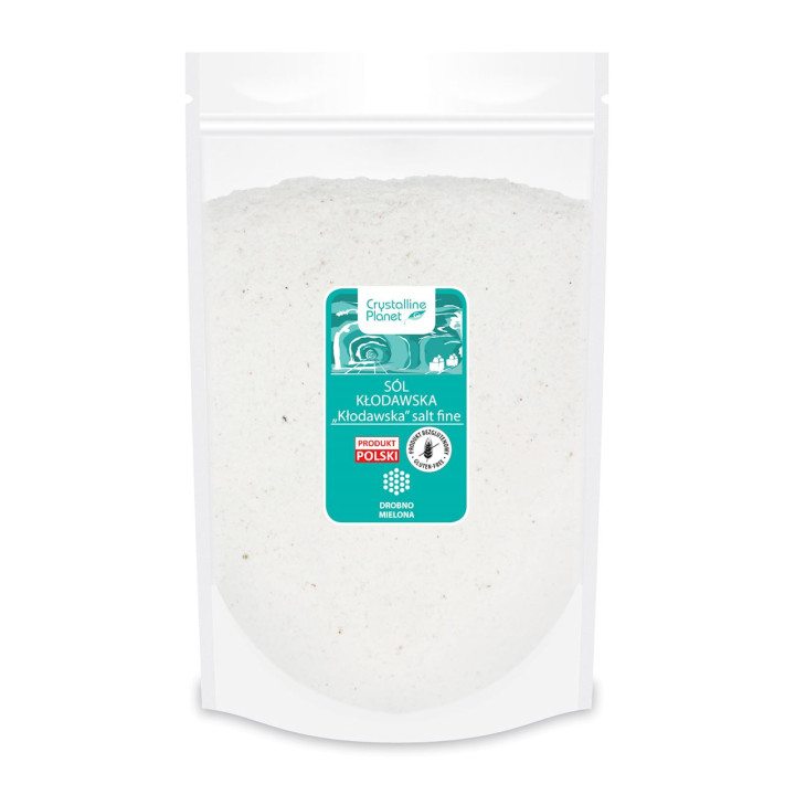 Sól Kłodawska Drobno Mielona Bezglutenowa Nierafinowana 1 kg - Crystal