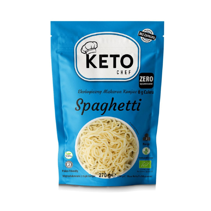 Makaron Spaghetti Konjac Bezglutenowy BIO 200 g - Keto Chef - Ekochatk