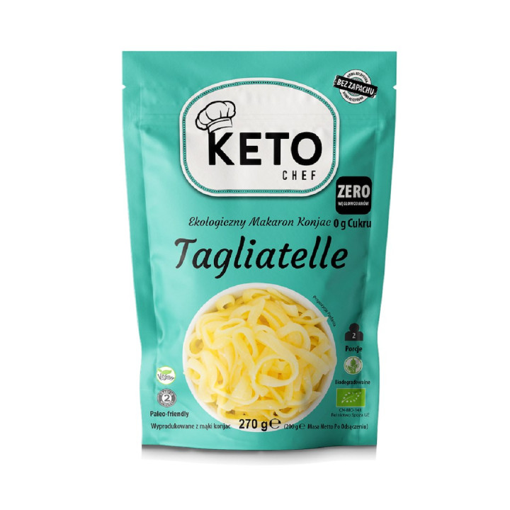 Makaron Konjac Tagliatelle Bezglutenowy BIO 200 g - Keto Chef - Ekocha