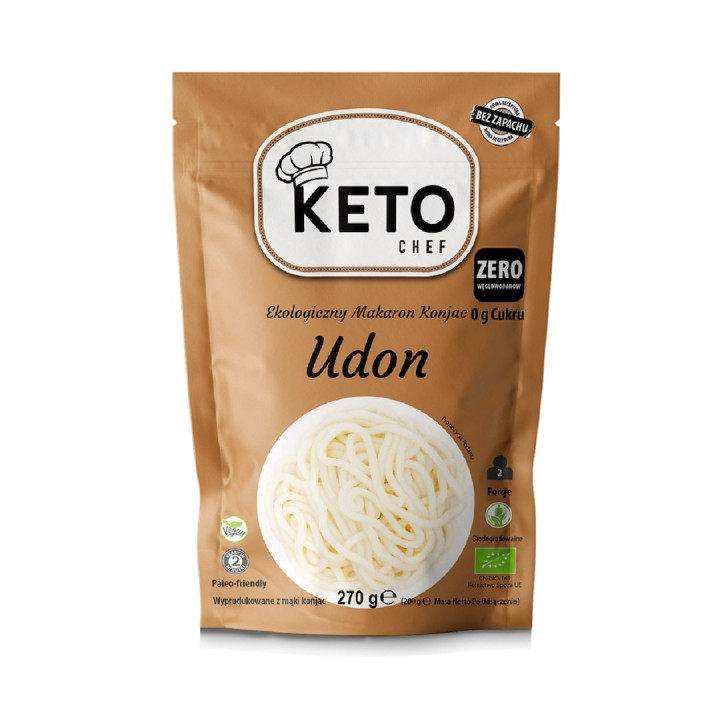 Makaron Konjac Udon Bezglutenowy BIO 200 g - Keto Chef - Ekochatka