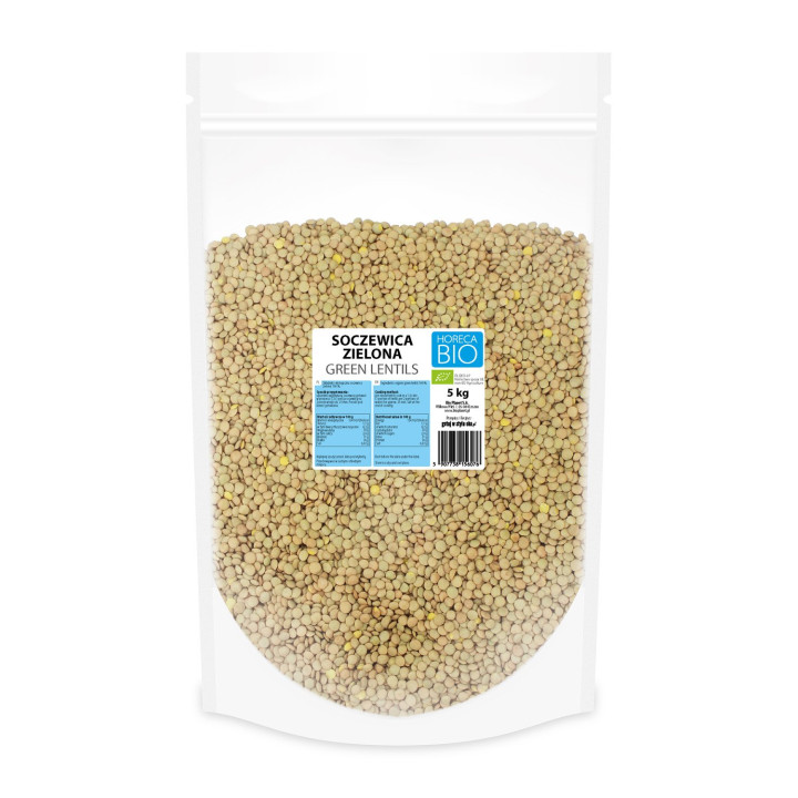 Soczewica Zielona BIO 5 kg Wegańska Bezglutenowa Horeca - Bio Planet -