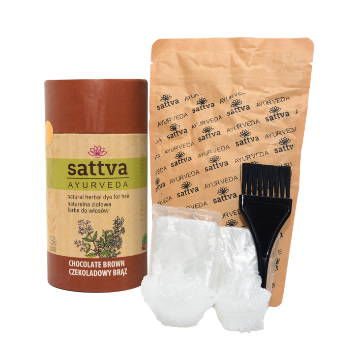 Henna Czekoladowy Brąz Ayurvedyjska Wegańska ECO 150 g - Sattva - Ekoc