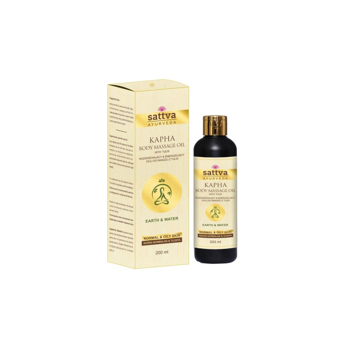 Olej do Masażu Rozgrzewający z Tulsi Wegański 200 ml - Sattva - Ekocha