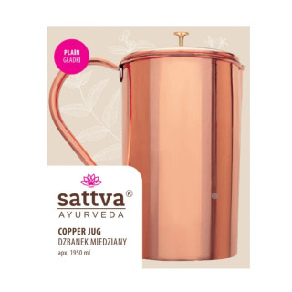 Dzbanek Miedziany Plain Ayurveda Wegański 1,25 L - Sattva - Ekochatka