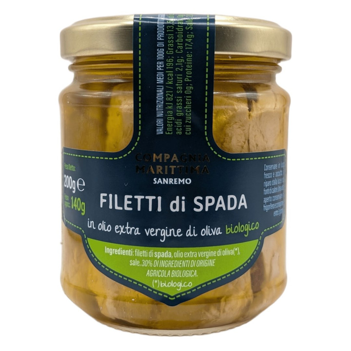 Miecznik Filety w Oliwie Extra Virgin BIO 200g - Compagnia Mediterrane