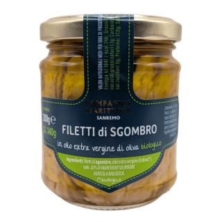 Filety Makreli w Oliwie z Oliwek Extra Virgin BIO 200g - Compagnia Med