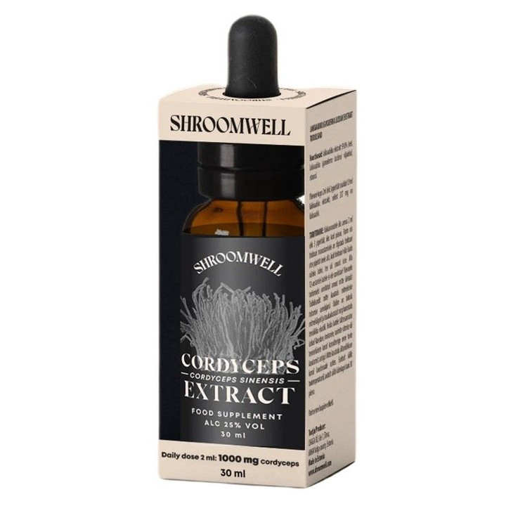 Cordyceps Sinensis Ekstrakt w Kroplach Wegański 30 ml - Shroomwell - E