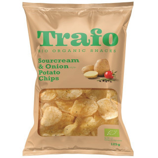 Chipsy Ziemniaczane Śmietankowo-Cebulowe Wegańskie BIO 125 g - Trafo -