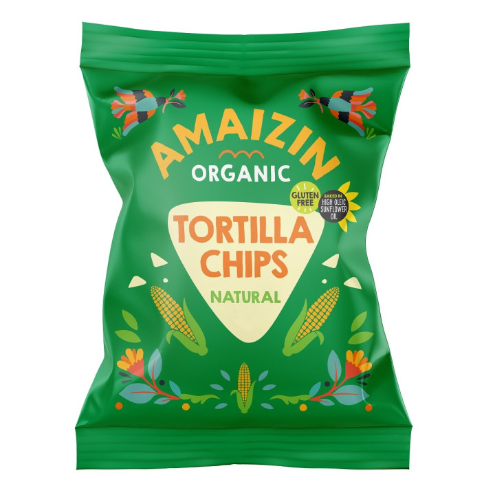 Chipsy Tortilla Kukurydziane Solone Bezglutenowe BIO 75 g - Amaizin - 