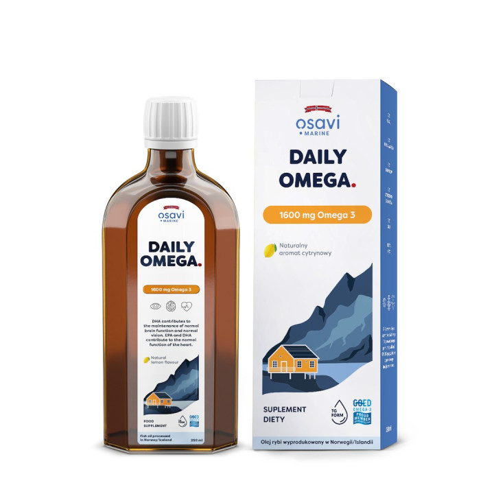 Olej Rybi Omega-3 o Smaku Cytrynowym 1600 mg 250 ml - Osavi - Ekochatk