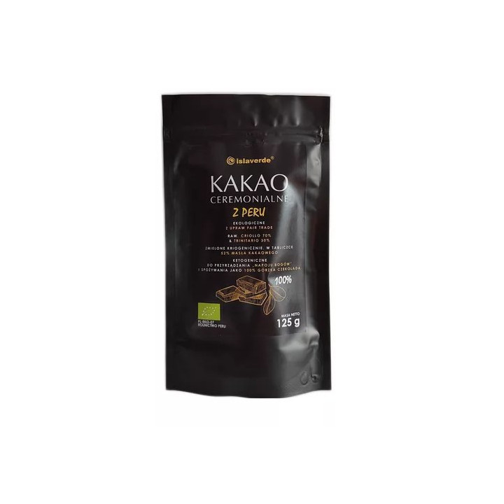Kakao Ceremonialne Gorzkie 100% BIO 125 g - Islaverde - Ekochatka