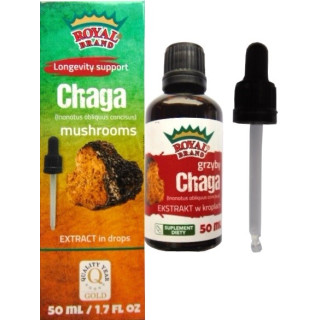 Grzyby Chaga Ekstrakt w Kroplach Wegański 50 ml - Royal Brand - Ekocha