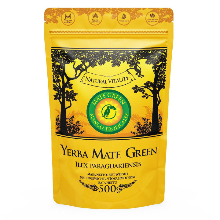 Yerba Mate Mango Tropicales Wegańska 500 g - Yerba Mate Green - Ekocha