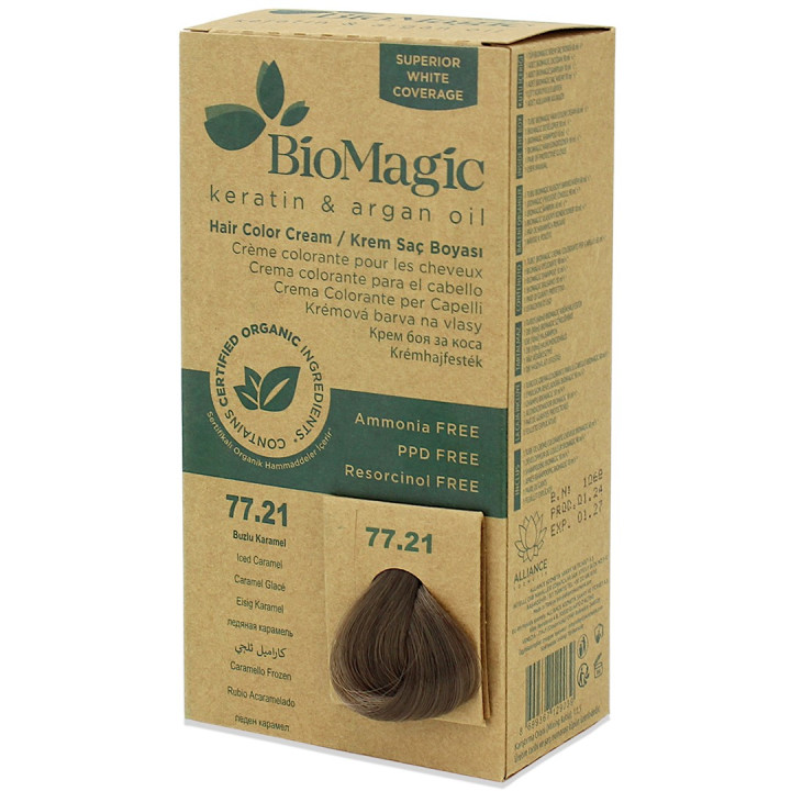 Farba do Włosów Mrożony Karmel Profesjonalna z Keratyną 250 g - Biomag