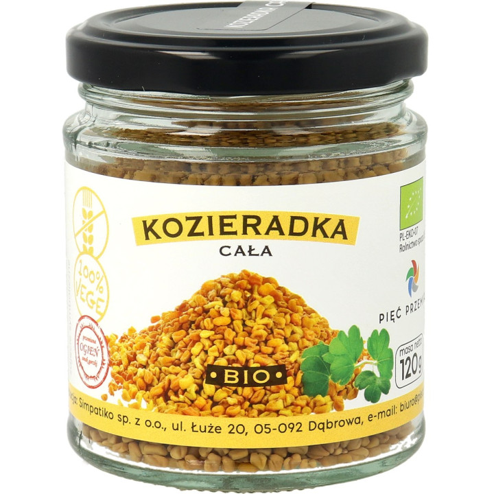 Kozieradka Ziarno Bezglutenowa BIO 120 g - Pięć Przemian - Ekochatka