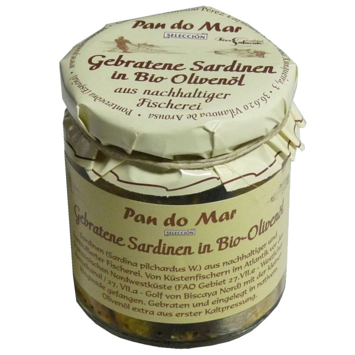 Sardynki Europejskie Smażone w Oliwie Extra Virgin BIO 154 g - Pan do 