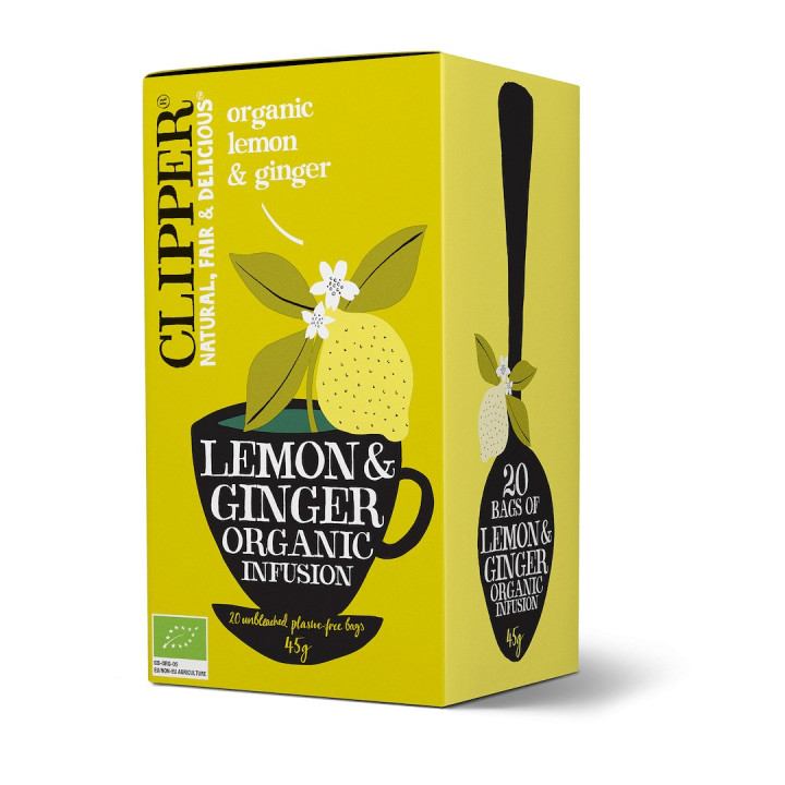 Herbatka z Imbirem i Cytryną BIO 20 saszetek 50 g - Clipper - Ekochatk
