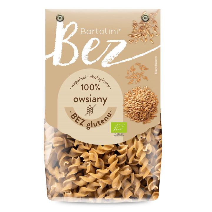 Makaron Owsiany Świderki Bezglutenowy BIO 250 g - Bartolini - Ekochatk