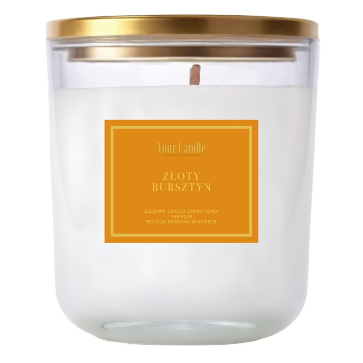 Świeca Sojowa Zapachowa Złoty Bursztyn Wegańska 180 ml - Your Candle -