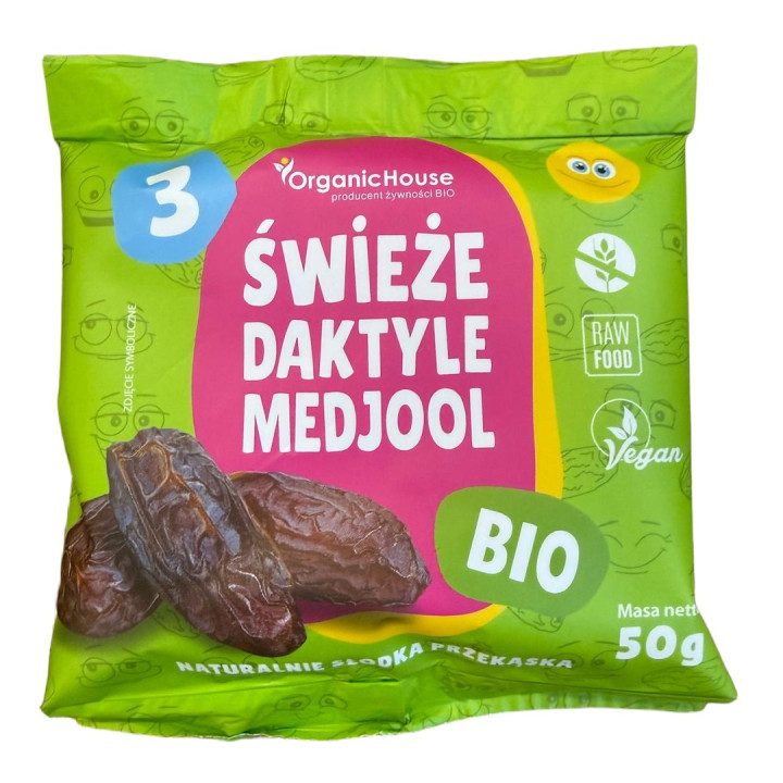 Daktyle Medjool Świeże BIO Bezglutenowe 50 g - Organichouse - Ekochatk