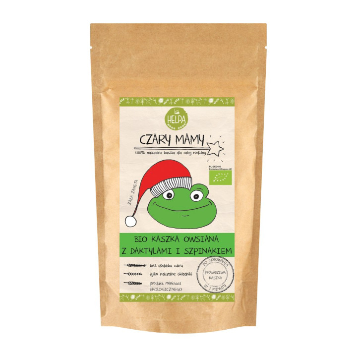 Kaszka Owsiana z Daktylami i Szpinakiem bez Dodatku Cukru BIO 200 g - 