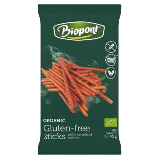 Paluszki o Smaku Papryki Wędzonej Bezglutenowe BIO 45 g - Biopont - Ek