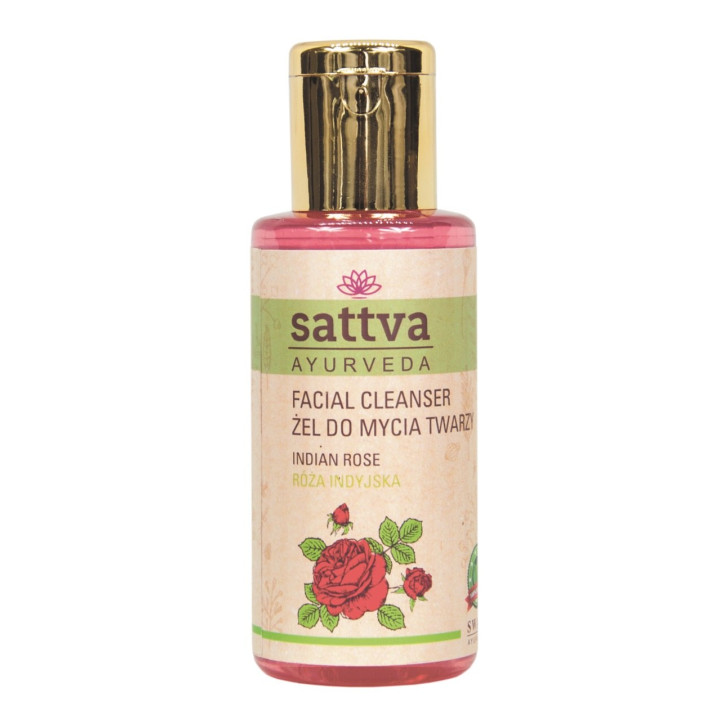 Żel do Mycia Twarzy Róża Indyjska Wegański Ayurvedyjski 100 ml - Sattv