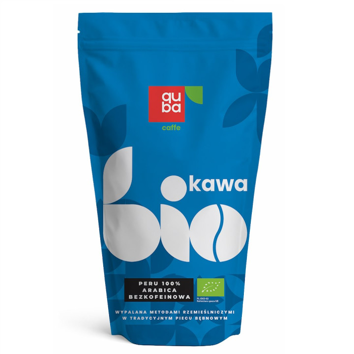 Kawa Ziarnista Bezkofeinowa Arabica Peru BIO 500 g - Quba Caffe - Ekoc