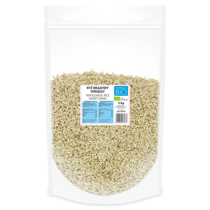 Ryż Brązowy Okrągły BIO 5 kg Pełnoziarnisty Horeca - Bio Planet - Ekoc
