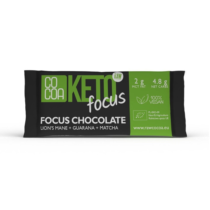 Czekolada Keto Focus BIO z Guaraną i Matcha 40 g - Cocoa - Ekochatka
