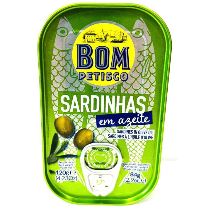 Sardynki Portugalskie w Oliwie z Oliwek 120 g - Bom Petisco - Ekochatk