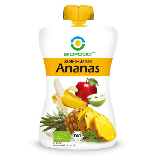 Mus Owocowy Jabłko Banan Ananas BIO Bezglutenowy Bez Cukru 200 g - Bio