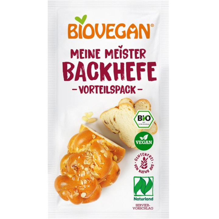 Drożdże Suszone Bezglutenowe BIO 3 x 7 g - Biovegan - Ekochatka