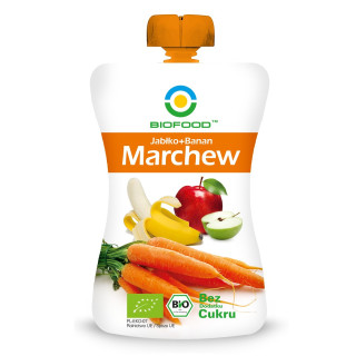 Mus Jabłko Banan Marchew Bezglutenowy BIO Bez Cukru 200 g - Biofood - 