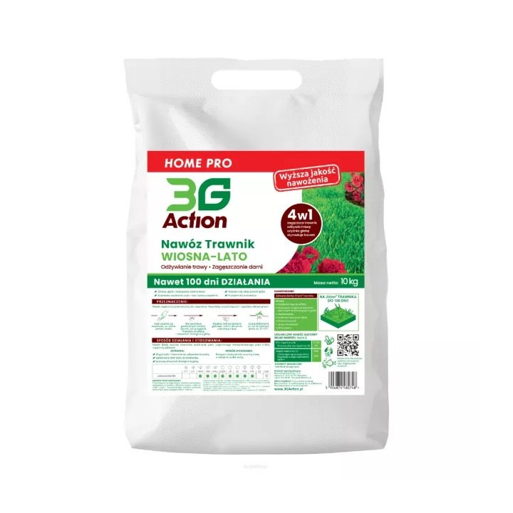 Nawóz do Trawników Wiosenny Letni ECO 10 kg - 3G Action - Ekochatka