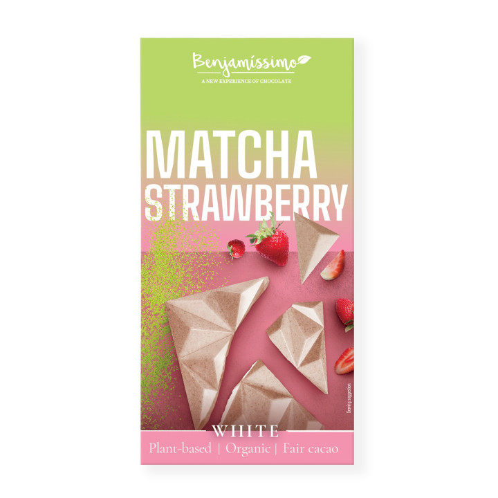 Tabliczka Kakaowa Herbata Matcha Truskawka Bezglutenowa BIO Wegańska 6