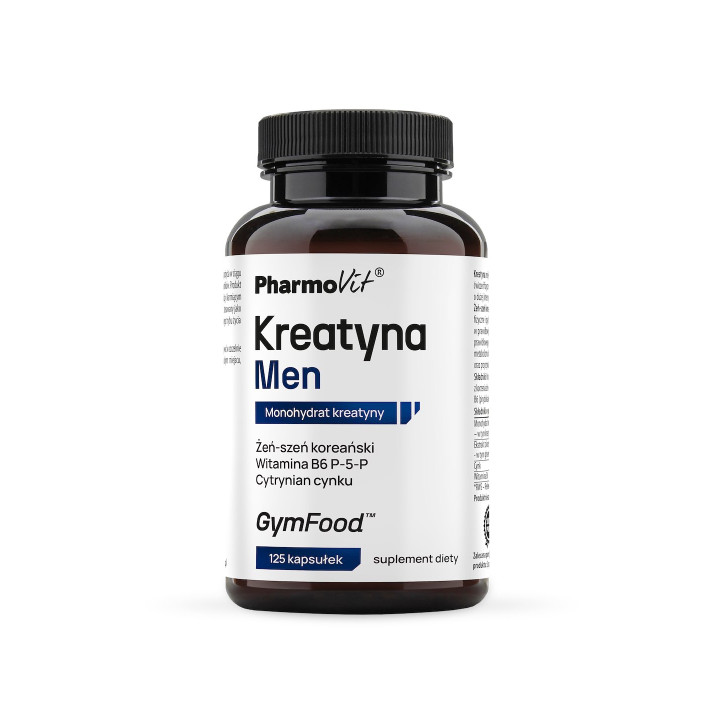 Kreatyna Monohydrat Kapsułki Bezglutenowa Wegańska 125 szt. - Pharmovi