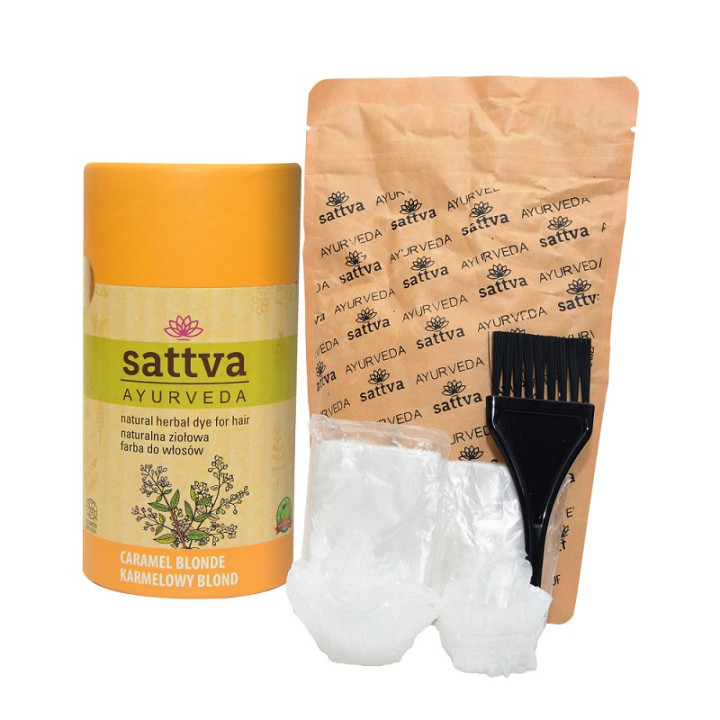 Henna Karmelowy Blond Naturalna Wegańska ECO 150 g - Sattva - Ekochatk