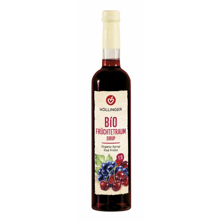 Syrop o Smaku Czerwonych Owoców BIO 500 ml Wegański - Hollinger - Ekoc