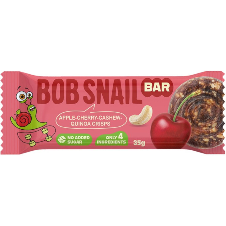 Baton Jabłko Wiśnia Orzechy Nerkowca Bez Cukru Wegański 35 g - Bob Sna