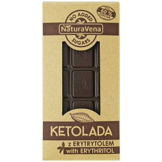 Czekolada Gorzka 60% Bez Cukru Wegańska Ketolada 100 g - Naturavena - 