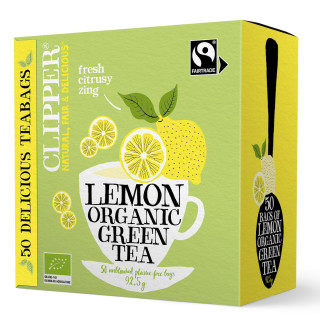 Herbata Zielona z Cytryną BIO Fair Trade 50 saszetek 92,5 g - Clipper 