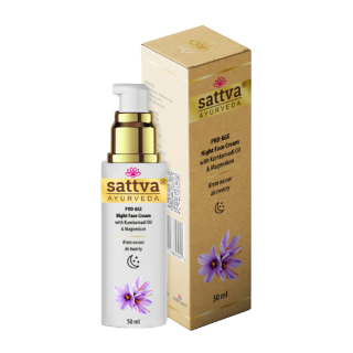 Krem do Twarzy Pro-age na Noc Ajurwedyjski Wegański 50 ml - Sattva - E