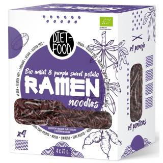 Makaron Ramen Jaglano-Ryżowy z Batatem Fioletowym Bezglutenowy BIO 280