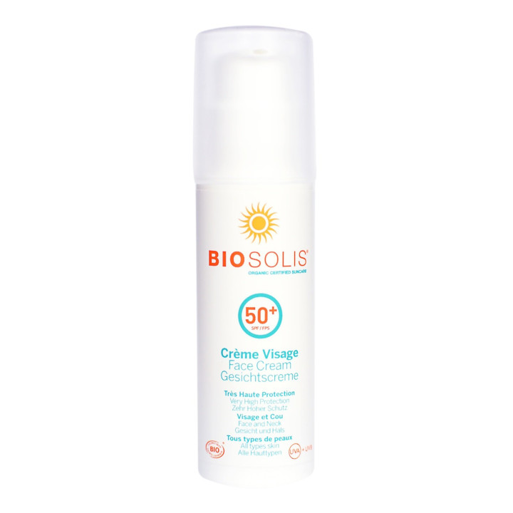 Krem Przeciwsłoneczny do Twarzy SPF 50+ Naturalny Wegański 50 ml - Bio