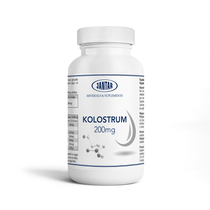 Colostrum Wołowe 200 mg Suplement Diety 60 Kapsułek - Jantar - Ekochat